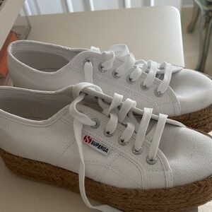 Superga Women's White platform Espadrille Sneakers